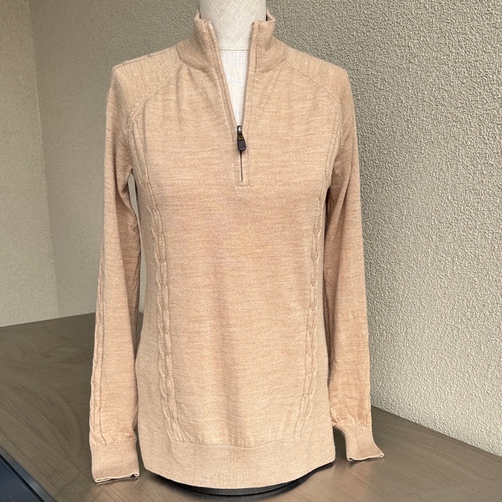 Orvis Light Brown Quarter-Zip Pullover